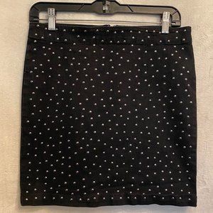 EUC Bongo Black Stretch Denim Studded Mini with Back Zip. Size 5 Juniors.